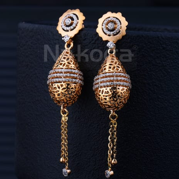 750 Rose Gold CZ Jummar Earring RE334