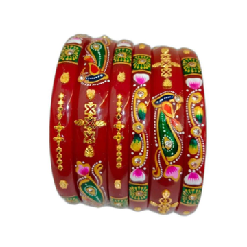 Gold Art Work red bangles for women by 