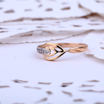 Ladies Rose Gold 18K Fancy Cz Ring-RLR407