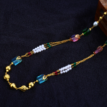 Ladies 916 Gold Fancy Moti Chain Mala-AC81