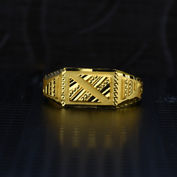 Men's Exclusive 916 Plain Casting Gold Ring- MPR29