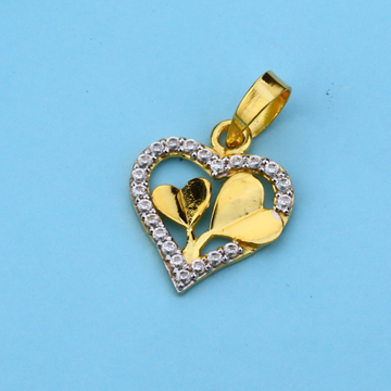 916 Gold Cz Heart Shape Pendant LFP52