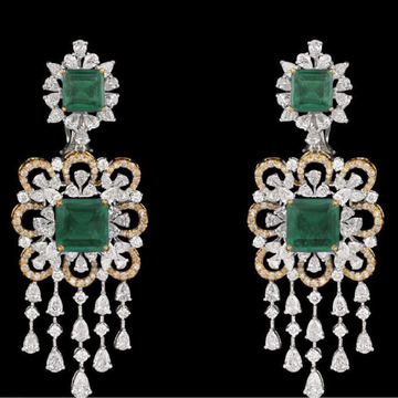 Diamonds and Emeralds Earrings JSJ0189
