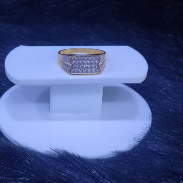 22KT/916 Yellow Gold Boulevard Cz Fancy Ring For M...