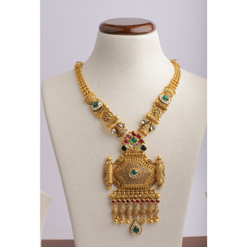 916 Gold Kundan Long Necklace Set PJ-18 by Pratima Jewellers