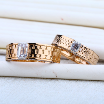 Rose Gold Engagement Designer 18K Couple Ring-RCR1...