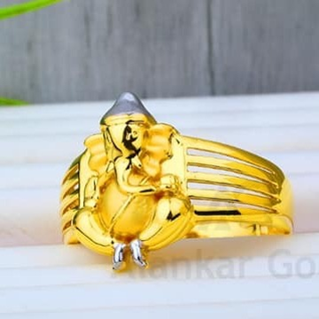 916 Gold ganeshji Gents Ring GG-0004
