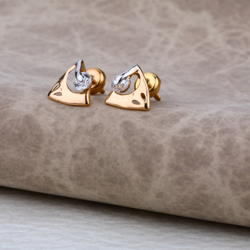 Ladies 18K Rose Gold Delicate Earring -RE10