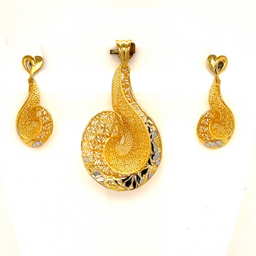 22k gold turkish charming pendant set by 