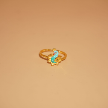 22k Gold Handmade Flower Design Ring 1259R2