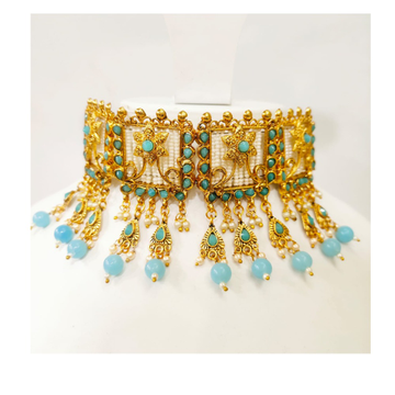 Antique Design with full choker and ksy blue hangi...