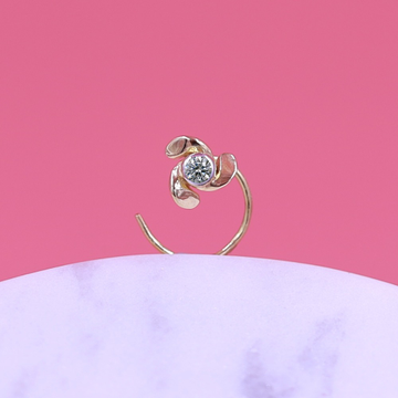 Single diamond flower nosepin