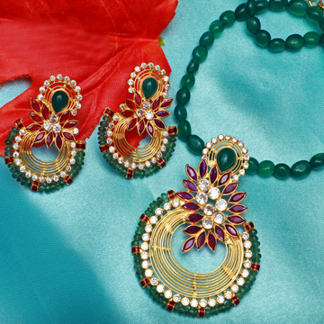 916 Gold Attractive Colour stone Necklace Set PJ-N...