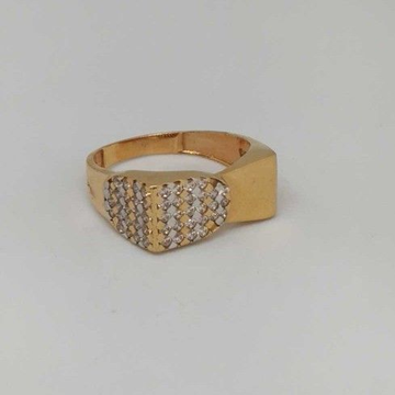 18 kt  rose gold gents branded ring by 