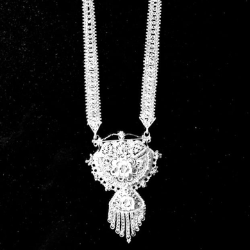 999 Silver Bengali Long Necklace Set by 