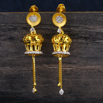 916 gold hallmark women's Designer jhummar earring...