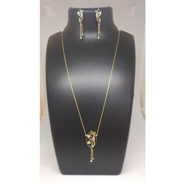 REAL DIAMOND BRANDED GOLD CHAIN PENDANT SET by 