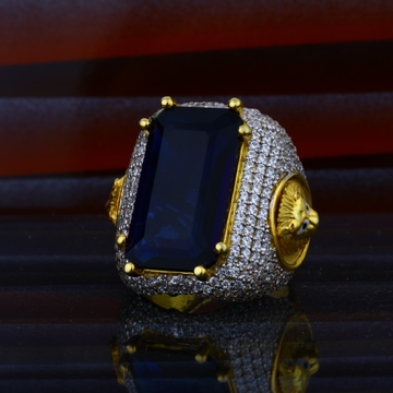 Mens Exclusive Blue Stone Heavy Designer Gold Ring...