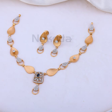 750 Rose Gold CZ Necklace RN433