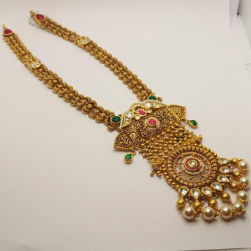 22k gold antique long necklace set by 