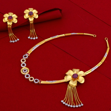 916 Gold CZ Hallmark Gorgeous Necklace Set LN94