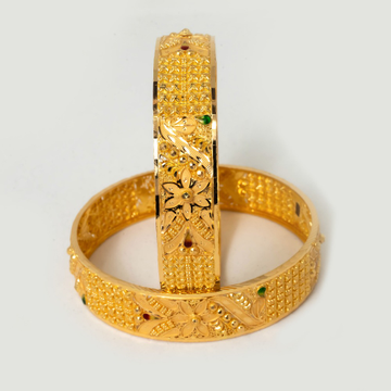 Gold fancy design bangle by 