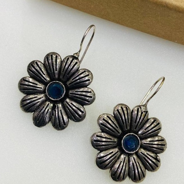Blue Stone Silver Design Artificial Earring  by 