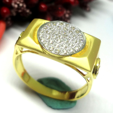 916 gold cz  diamond marvellous gents ring