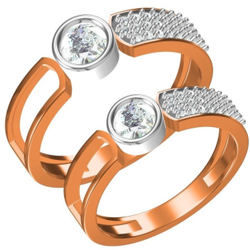 916 cz rose gold couple ring