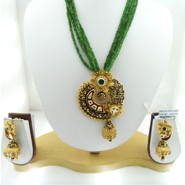916 Gold Antique Bridal Necklace Set RHJ-3377