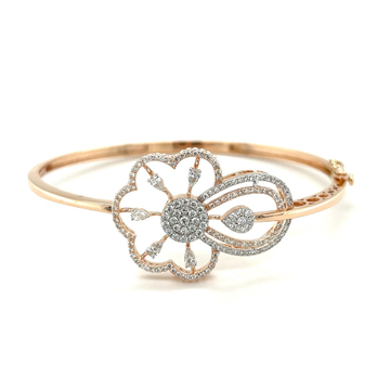 Floral Diamond Bangle Bracelet in 14K Rose Gold by...