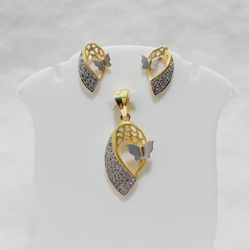 916 gold butterfly diamond pendant set by 