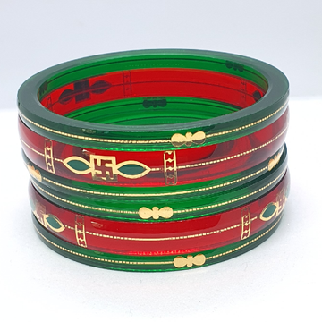 Gold Red And Green Fancy Chudi by 