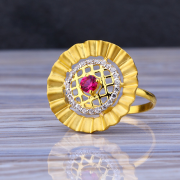 22CT Gold Cz Hallmark  Ladies Long Ring LLR183