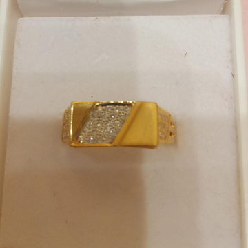 22K Gold CZ Diamond Ring For Men by 