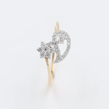 14Kt Rose Gold Ring With Super Unique Design Studd...