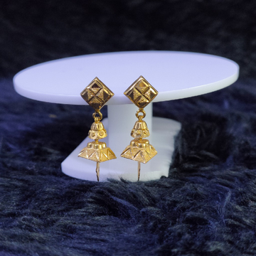 22KT/916 Yellow Gold Square Droo Earrings For Wome...