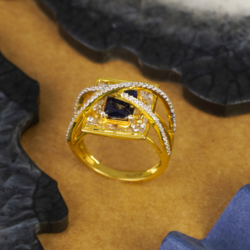 BLACK STONE DIA RING by 
