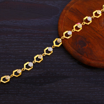 22KT Gold Ladies CZ Classic Bracelet LB355