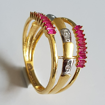 22k gold pink dimond antique design for women ring by 
