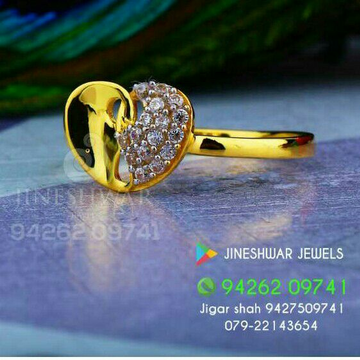 Heart Shape Cz Gold Ladies Ring LRG -0368