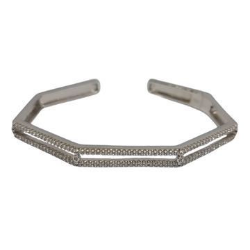 925 Sterling Silver Diamond Lining Bracelet MGA -...
