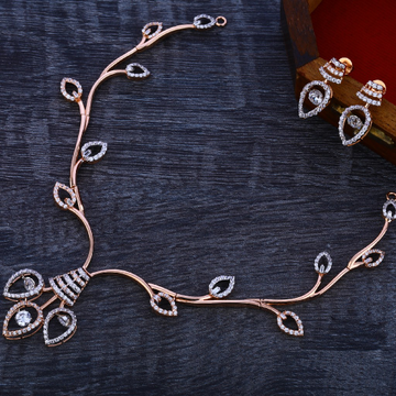 18CT Rose Gold Cz Delicate Necklace Set RN129
