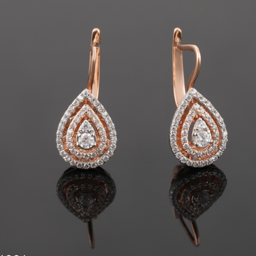 18kt designer diamond drop shape bali  earrings by 