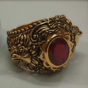 916 Gold Fancy Gent's Temple Jewellery Ring