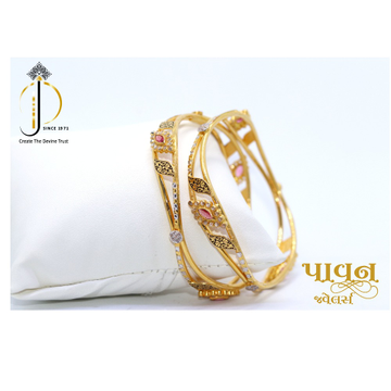 916 / 22KT Gold Festival Kadli with pink Stone For... by 