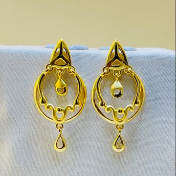 22k Yellow Gold Traditional Chandbali Plain Earrin... by 