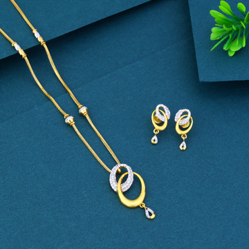 22k gold two tone ladies necklace set by 