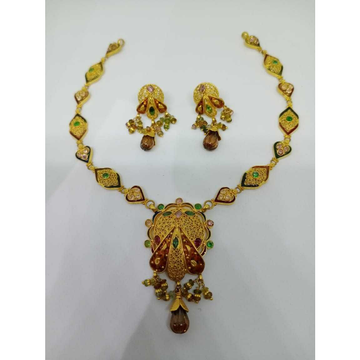 916 gold colorful meenakari necklace set bj-n08 by 