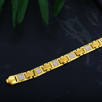 Mens 916 Gold Fancy Diamond Casting Bracelet-MCB07